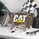 Durable Camo CAT Vanity Plate for Rugged Trucks