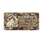 Custom Camo Vanity Plate with Authentic Hunter Design