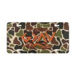 Durable Old School Camo Vanity Plate for Rugged Vehicles