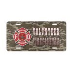 Custom Volunteer Firefighter Camo Truck Plate – Real Hunter Pattern