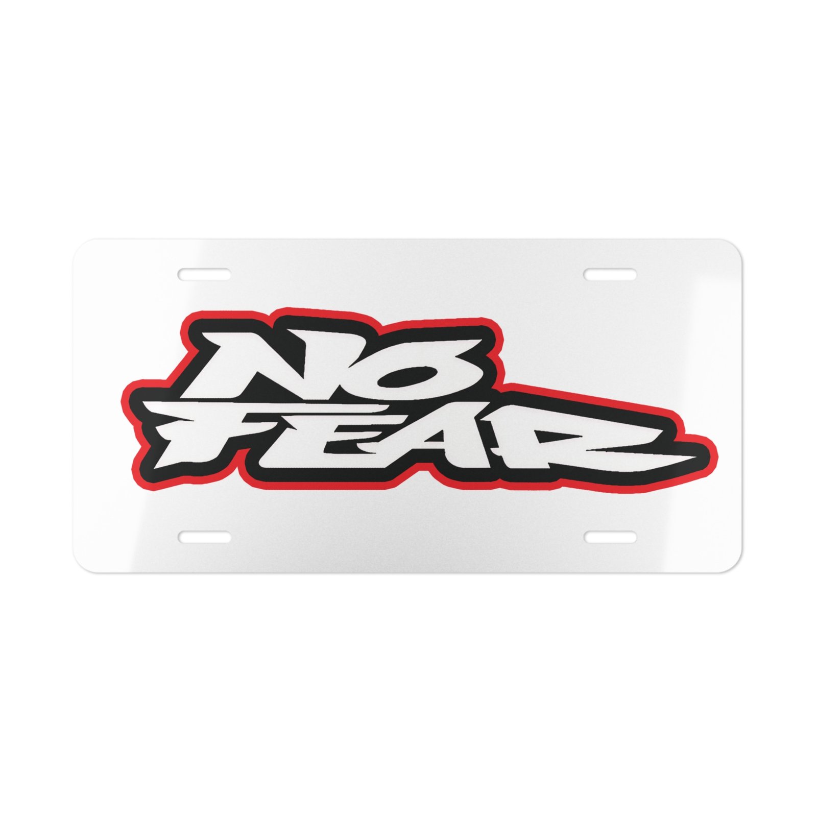 No Fear Front License Plate Tag – Heavy-Duty Weatherproof
