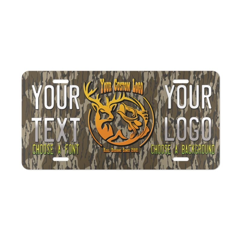 Make Your Own Custom Camo Front License Plate – The perfect gift – Design it FREE – Any logo or picture