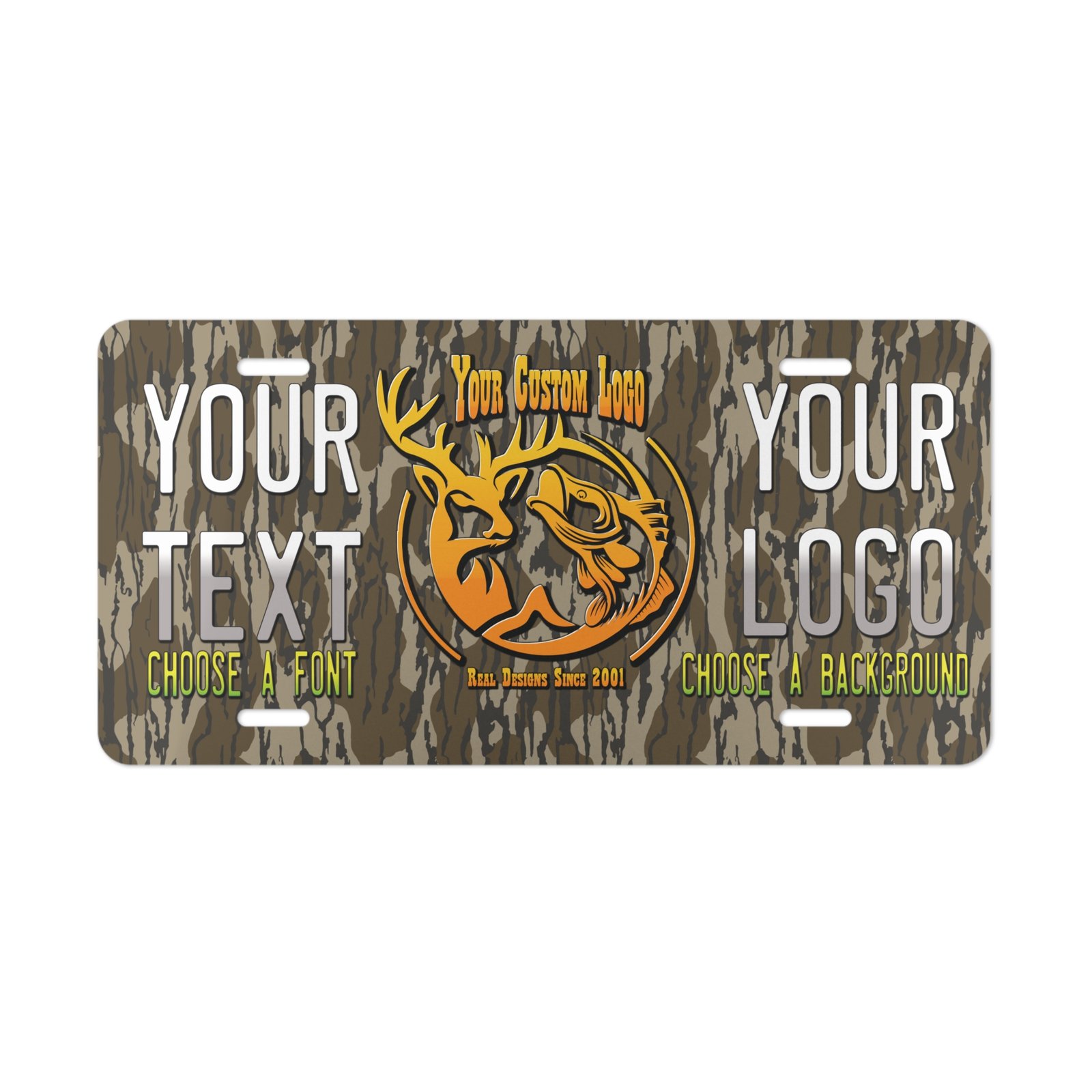 Make Your Own Custom Camo Front License Plate – The perfect gift – Design it FREE – Any logo or picture