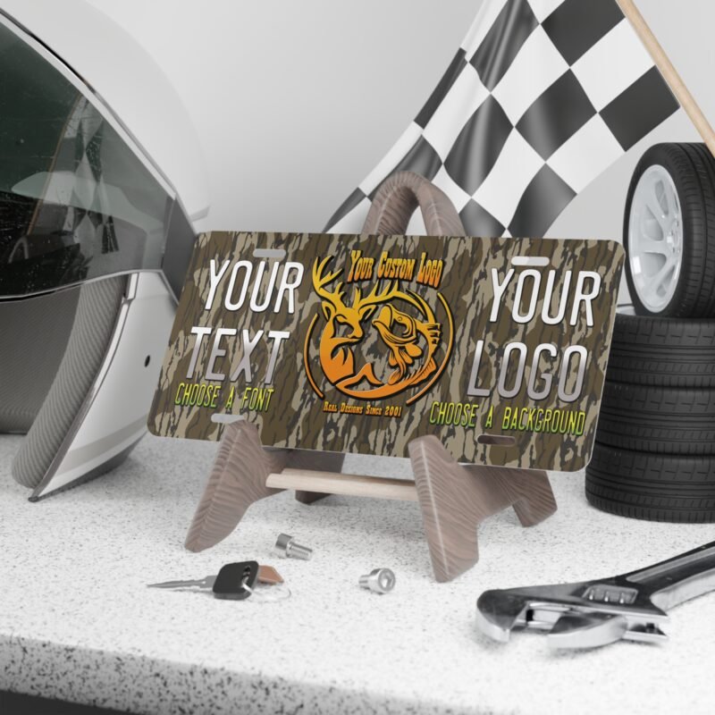 Make Your Own Custom Camo Front License Plate – The perfect gift – Design it FREE – Any logo or picture