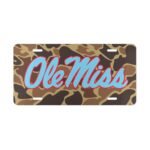 Ole Miss Drake Camo Vanity Plate – Authentic Weatherproof Front Tag