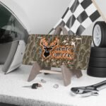 Durable Hunter Camo Vanity Plate for Trucks and Cars