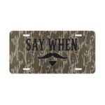 Authentic Hunter Camo Vanity Plate with Durable Tombstone Deco