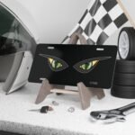 Durable Blackout Cat Eyes Front Vanity Plate for Trucks & Cars