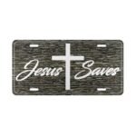 Camo Vanity Plate With Personalized Graphic GB | Custom Truck Tag, North American Size | Jesus Saves