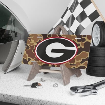 Camo Vanity Plate With Personalized Graphic GB | Custom Truck Tag, North American Size | Design Your Own