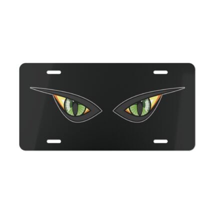 Durable Blackout Cat Eyes Front Vanity Plate for Trucks & Cars