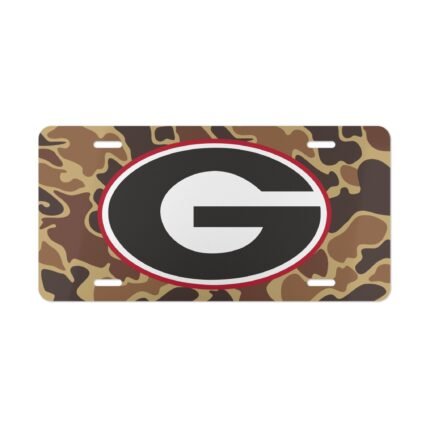 Camo Vanity Plate With Personalized Graphic GB | Custom Truck Tag, North American Size | Design Your Own