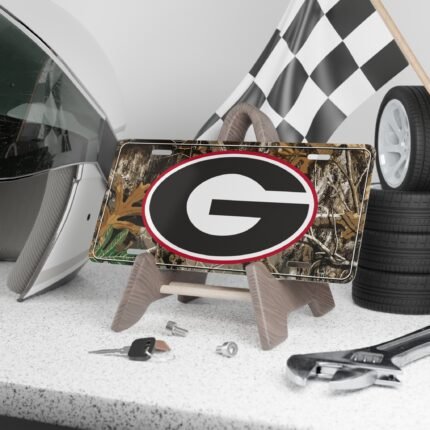 Camo Vanity Plate With Personalized Graphic GB | Custom Truck Tag, North American Size | Design Your Own