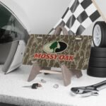 Custom Camo Vanity Plate In Mossy Oak Bottomland With Logo