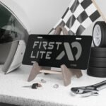 Custom Camo Vanity Plate With First Lite Camo Logo Blackout